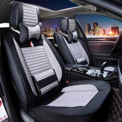 1 Pcs Automobile Seat Cover Leather Flax Car Cushion Four Seasons High Quality Fashion Breathable Front | Автомобили и мотоциклы