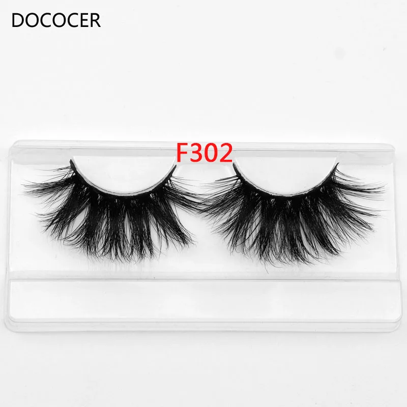 25mm Long eyelashes extra length 3D mink lashes Big dramatic volume fake strip thick false DOCOCER | Красота и здоровье