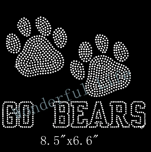 Низкая цена принт с медвежьими лапами горный хрусталь мотив переводной дизайн