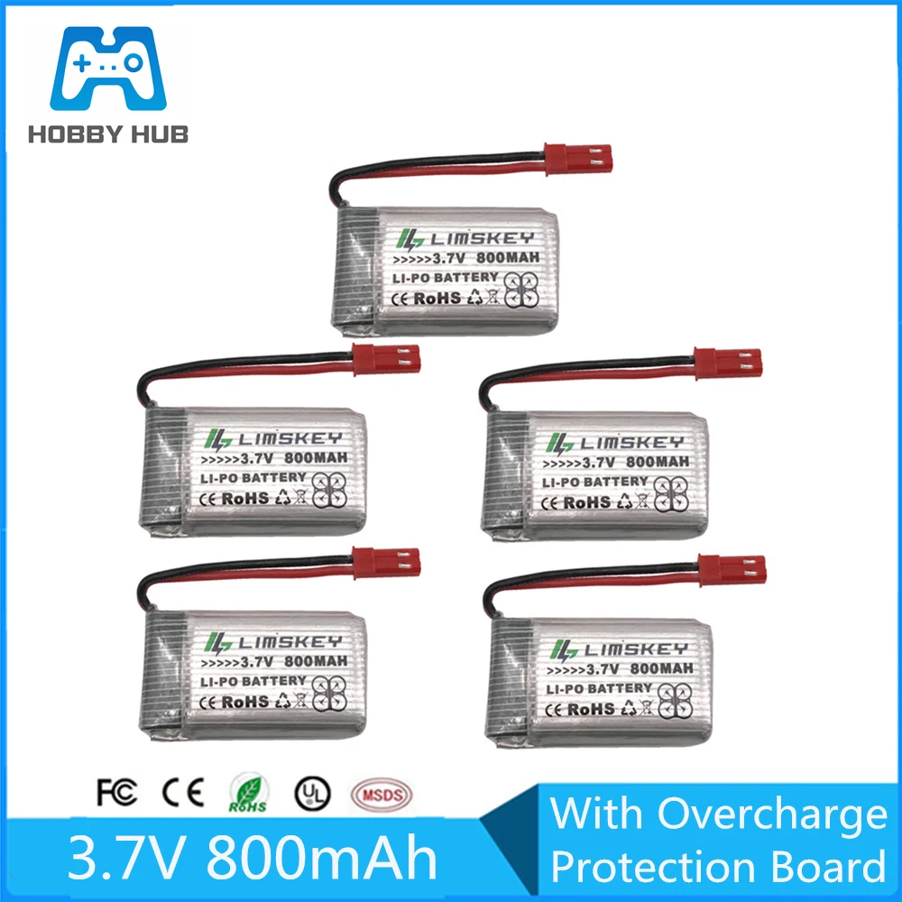 Аккумулятор Lipo для радиоуправляемого дрона JST 902540 3 7 в 800 мАч батарея 1S MJX x400 X300C X800