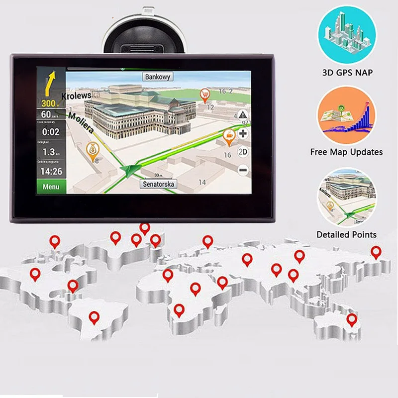 " Android gps автомобильный навигатор ips емкостный Bluetooth wifi 8G/512M AV-IN Точная карта локализации fm-передатчик