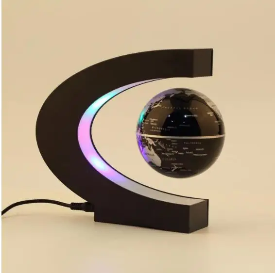 LED Tellurion магнитная левитация глобус Карта мира C Форма плавающий
