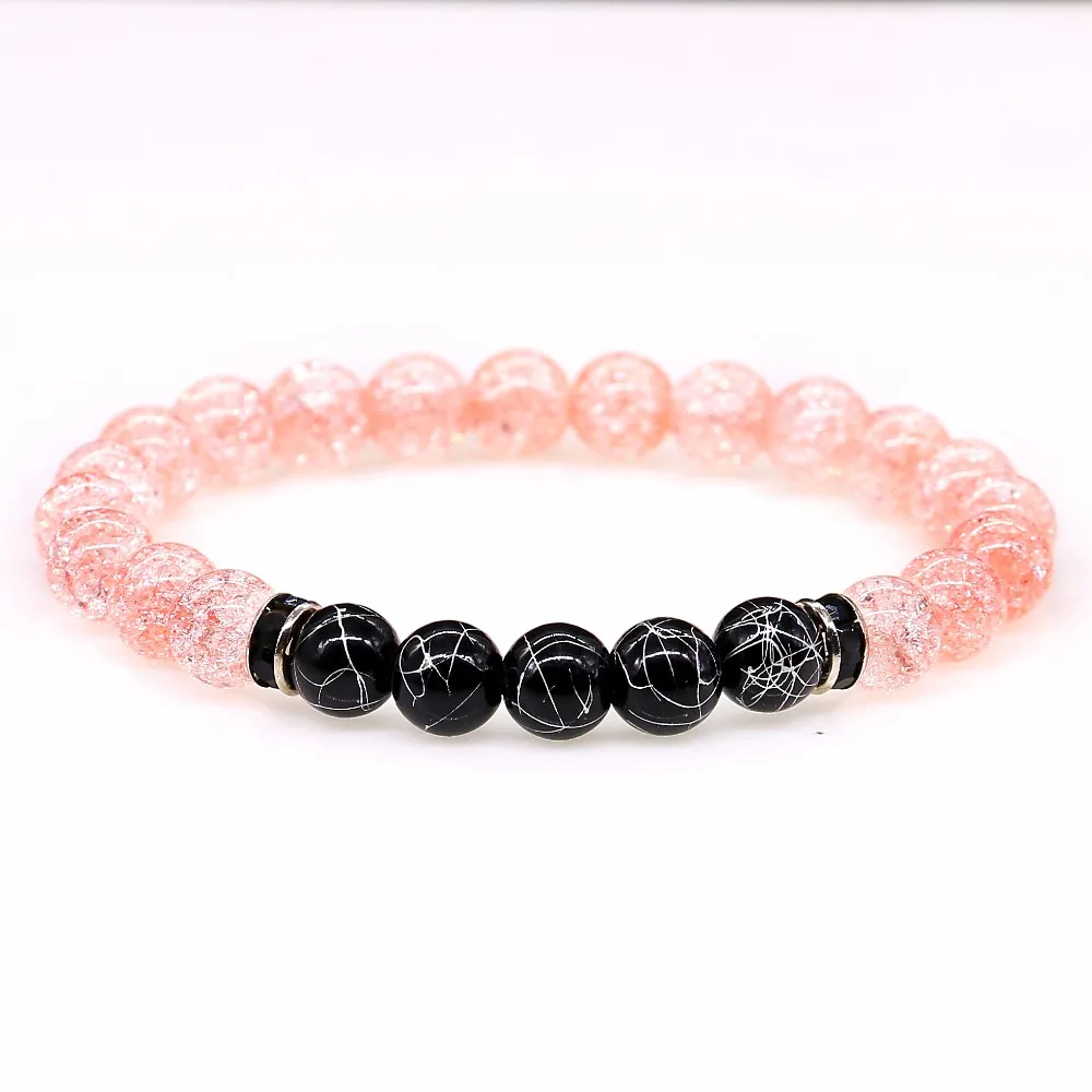 Бусины из натурального апельсинового кристалла с черным рисунком и ониксом для