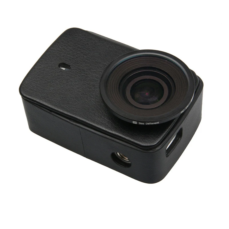 YI 4K UV Защитный Объектив+ защитный чехол из искусственной кожи черный и белый для Xiaomi Yi 4K Аксессуары для спортивной экшн-камеры