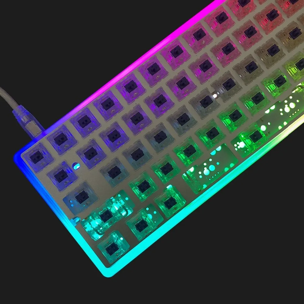 Полностью собранная матовая акриловая 60% клавиатура с DZ60 PCB/Kailh box