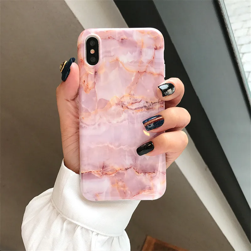 Милый мраморный роскошный ТПУ Телефон чехол для iPhone 6 7 8 Plus X XS 7Plus 6s XR Max Чехлы Capinha |