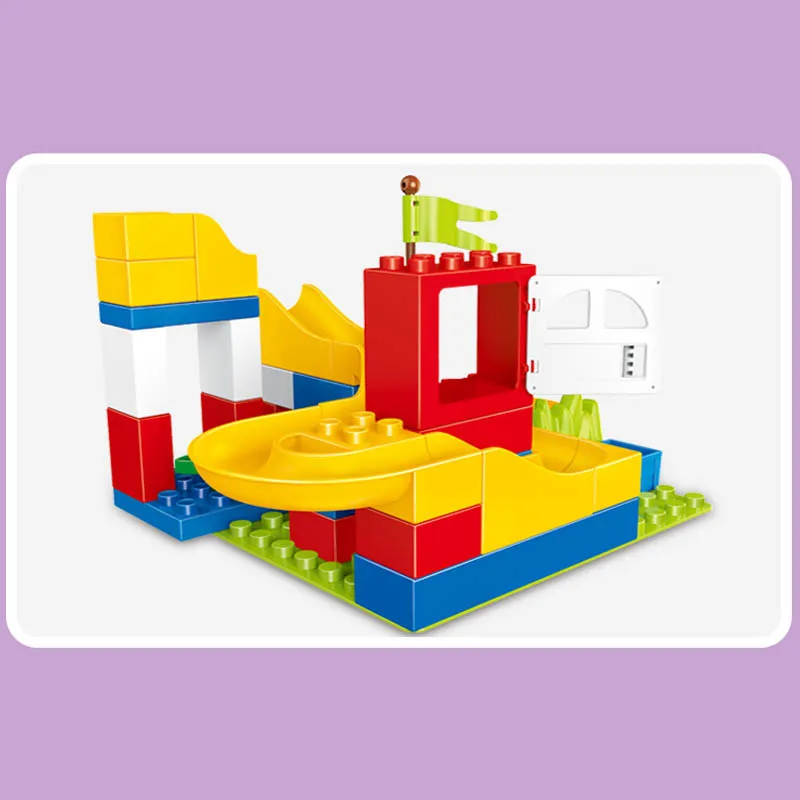 48pcs Marble Race Run Maze Ball Track Bricks Compatible big size Duplo Building Blocks assemble DIY Construction toys for kids | Игрушки и