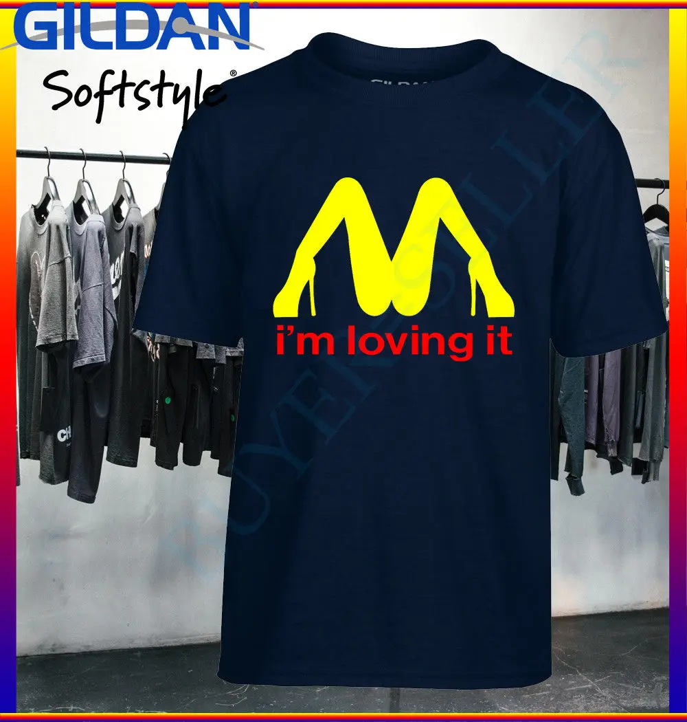 Лето 2019 Мужская футболка с круглым вырезом новая забавная I'm Love It sex girl|Мужские