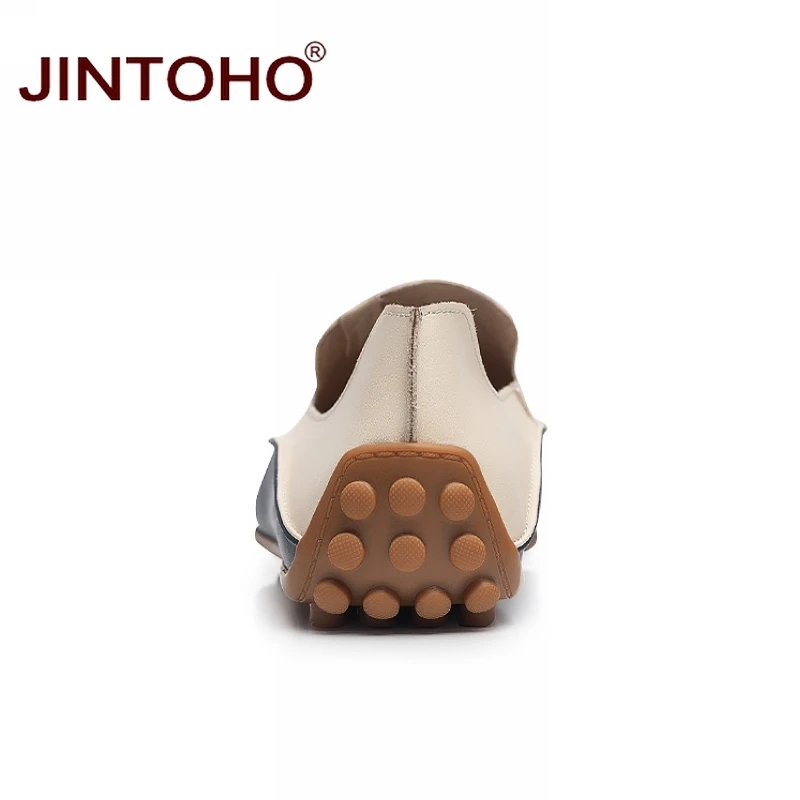 JINTOHO Брендовые мужские повседневные туфли слипоны из натуральной кожи модные