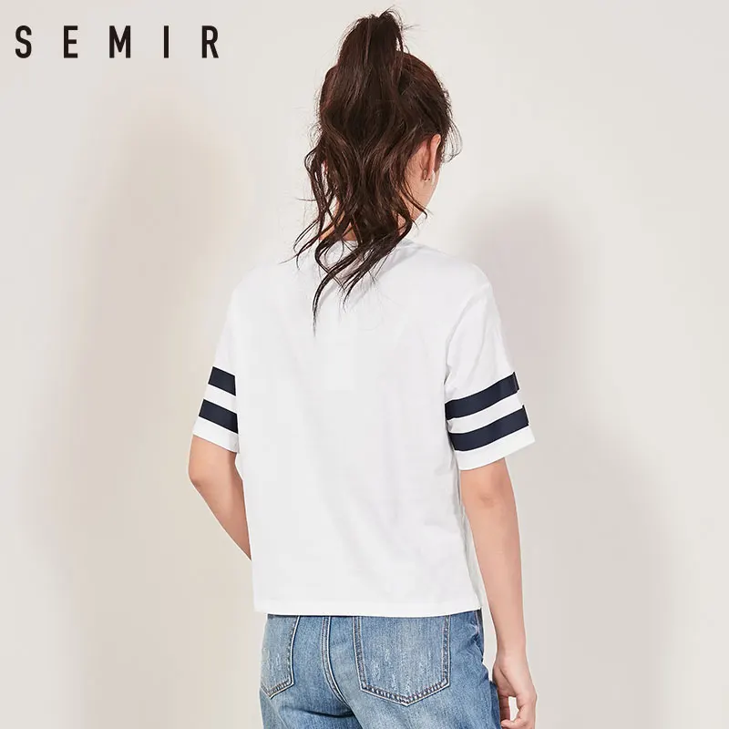 SEMIR футболка женская летняя обувь 2018 с милым принтом Футболка s повседневная Топы