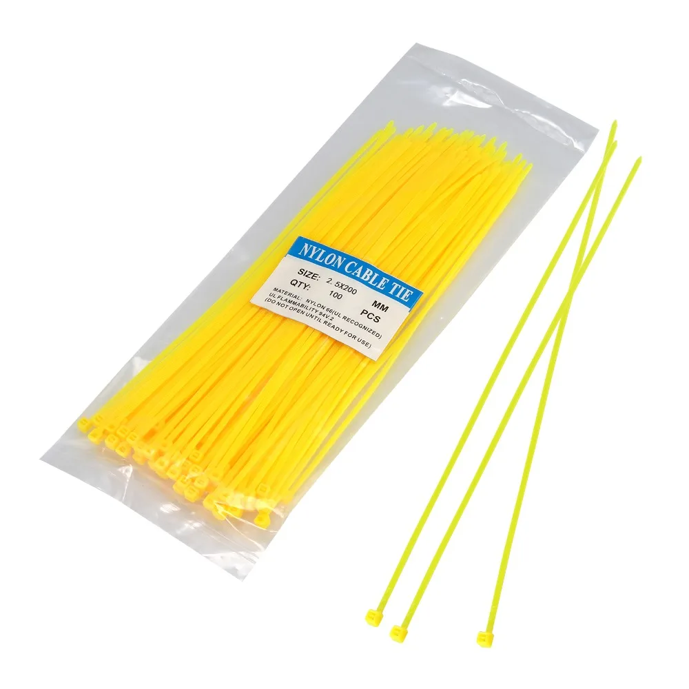 Пластиковые зажимы для шлангов самозакрывающиеся кабельные стяжки 2 5*200 мм