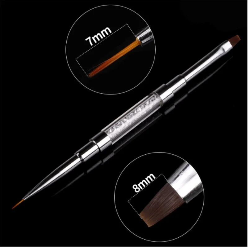 Подводка с двойным концом для дизайна ногтей Раскрашивание стразами кисть