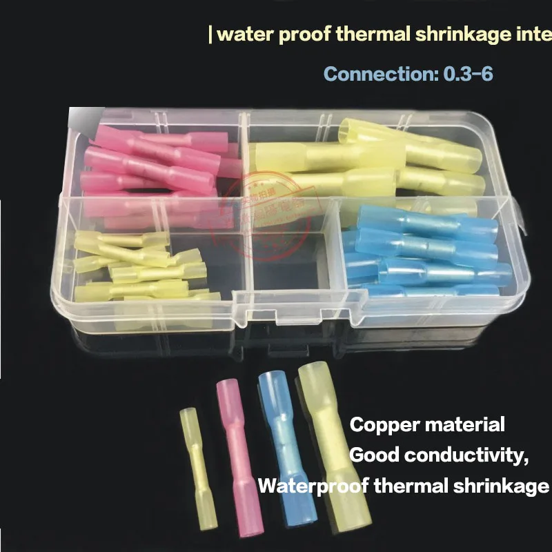 

40pcs/pack Heat Shrink Spade Insulated Cable Middle Connector Crimp Terminal Kits Wire Connector
