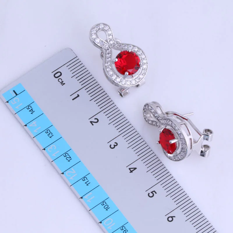 Комплект из колье серёг и кольца с искусственным гранатом фианитом|colorful jewelry