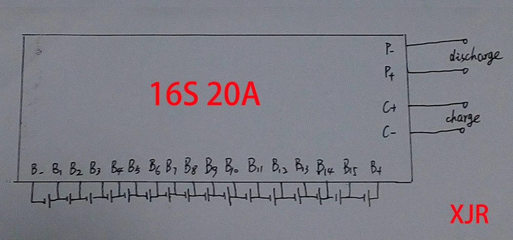 16 S 20A литиевая lipo BMS/PCM/PCB плата защиты батареи для одноколесного велосипеда 16 пакетов 18650 литий-ионная батарея сотового w/Temp