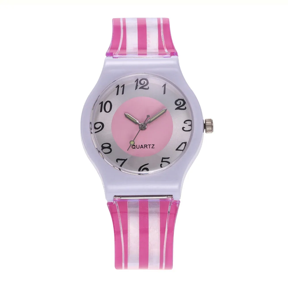 Pink Duobla женские студенческие Модные Аналоговые кварцевые круглые наручные часы с силиконовым ремешком, часы с арабскими цифрами, женские часы 30Q - Цвет: Pink