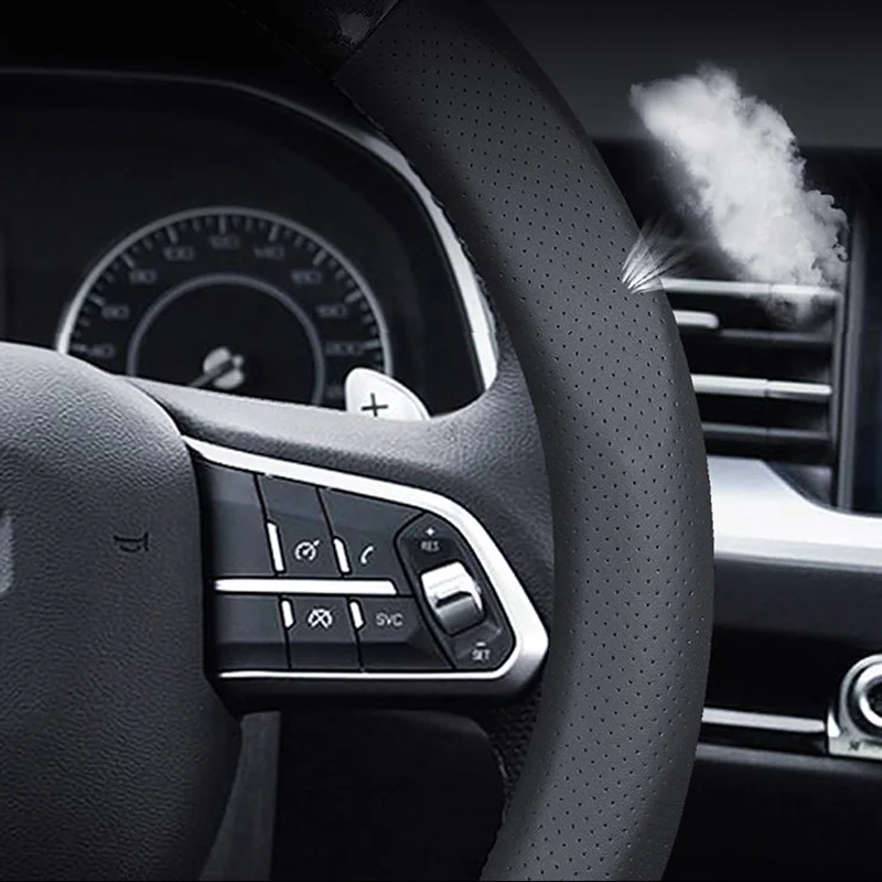 Чехол на руль автомобиля из углеродного волокна 38 см размер M нескользящий