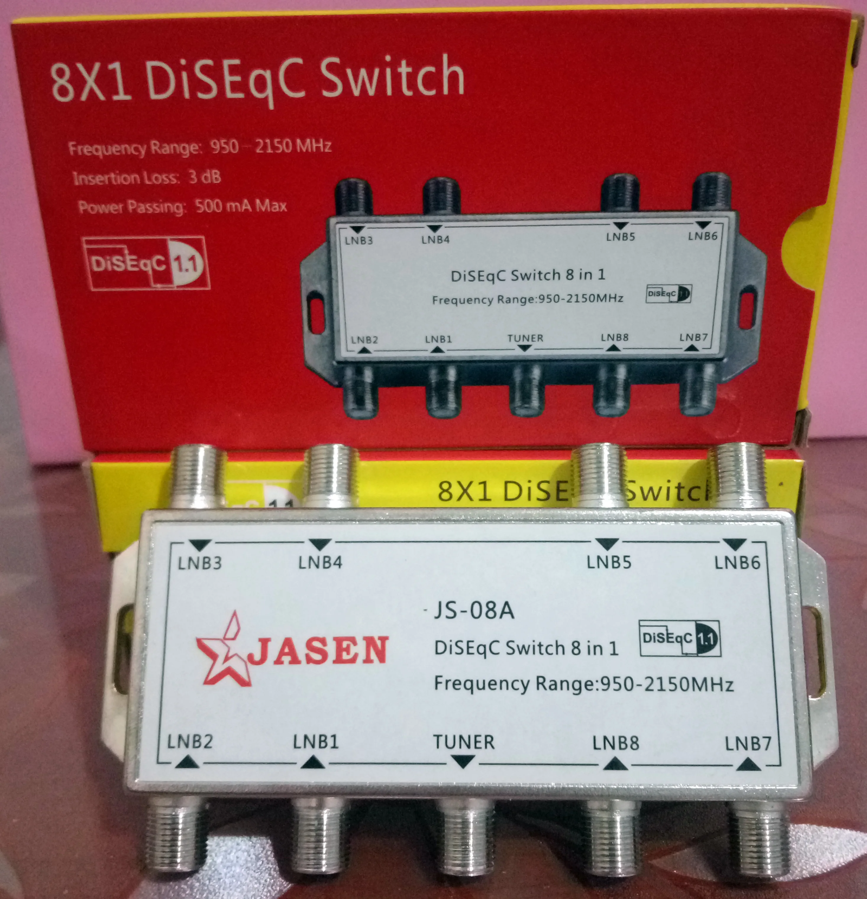 Цифровой DiSEqC коммутатор JS 81 8X1 Hingh качественный водонепроницаемый переключатель