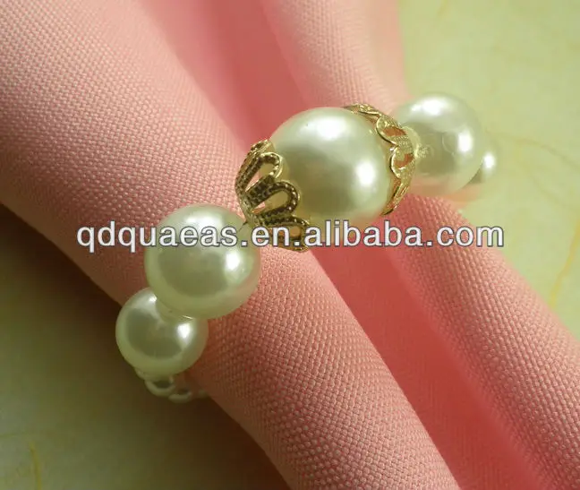 Жемчужное кристаллическое кольцо для салфетки дешевые акриловые свадебные