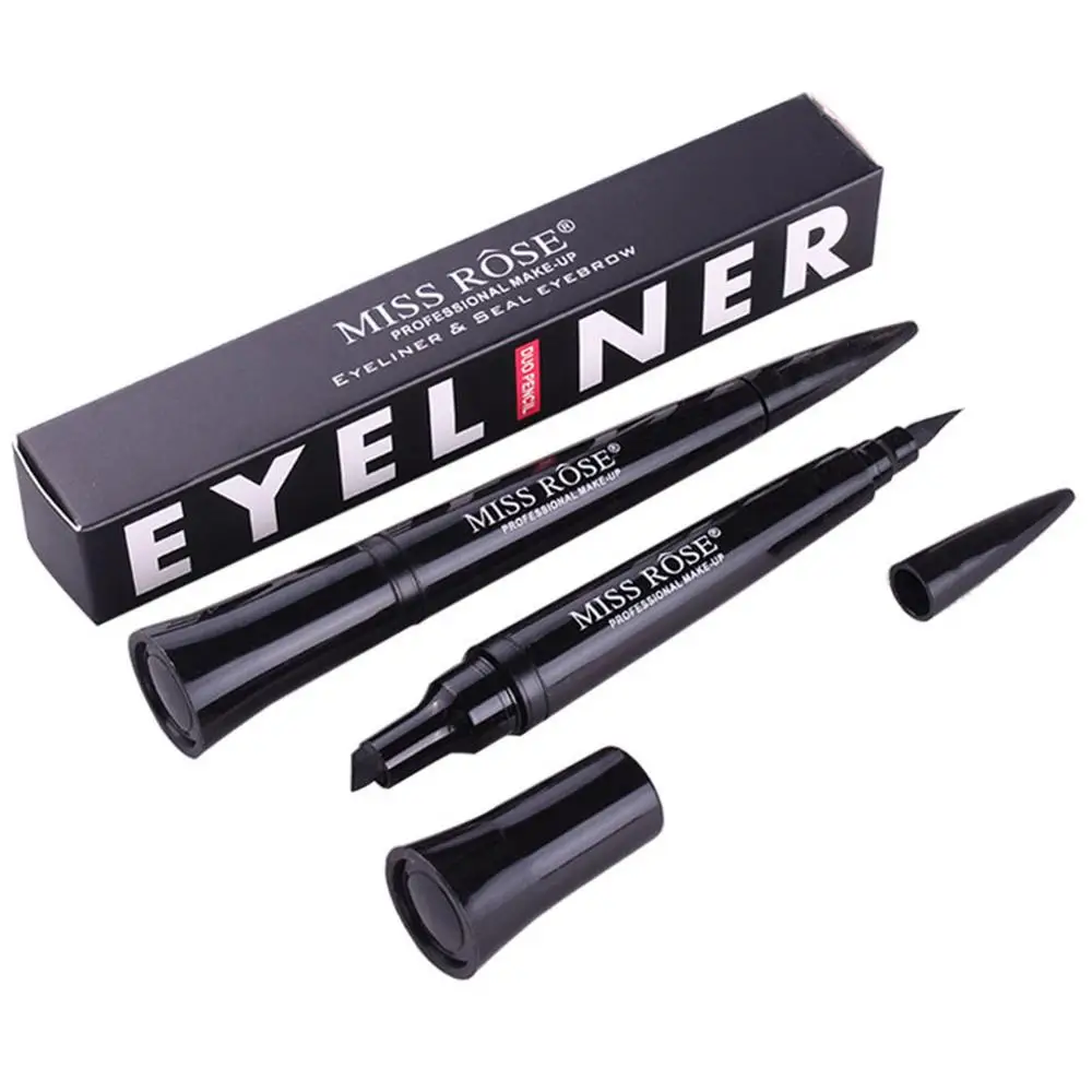 Мисс Роуз жидкая подводка Ручка Макияж Водонепроницаемый Fast Dry черный глаз Liner Pencil с подводка для глаз штампы Косметические Инструмент#265325 - Цвет: Черный