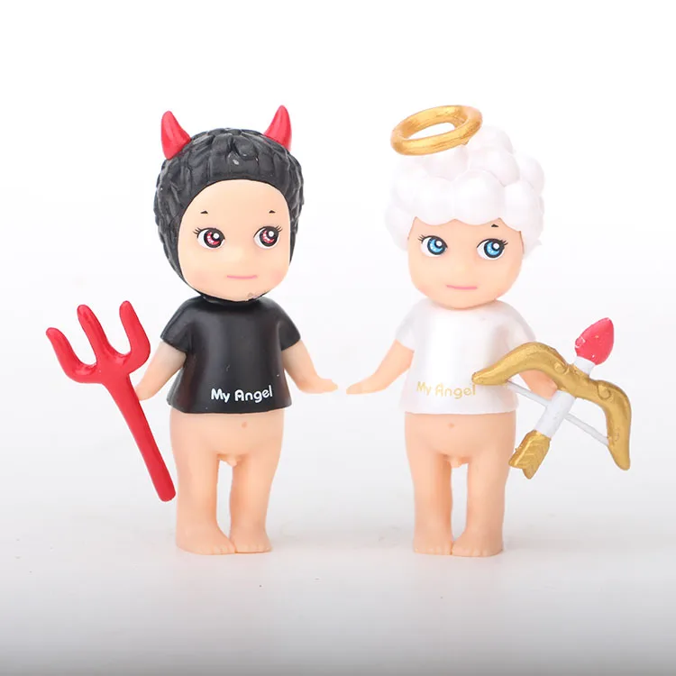 2 шт./компл. 8 см мини мультяшная кукла Sonny Angel Unicorn Devil Cupid Kewpie Kawaii фигурки животных