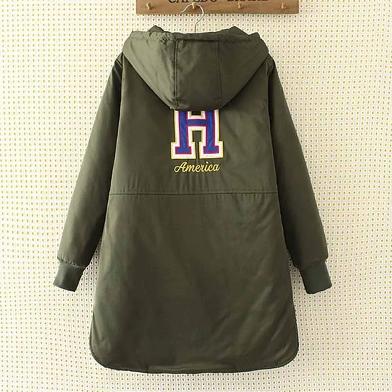 Модные зимние Хлопковые женские парки, большие размеры, XL-4XL, с капюшоном, плотные, сохраняющие тепло пальто, женские свободные куртки с хлопковой подкладкой G347