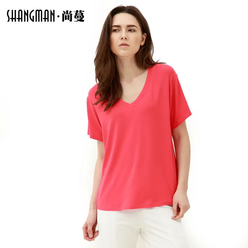 Горячая распродажа лето v-образным вырезом с коротким рукавом сплошной хорошо