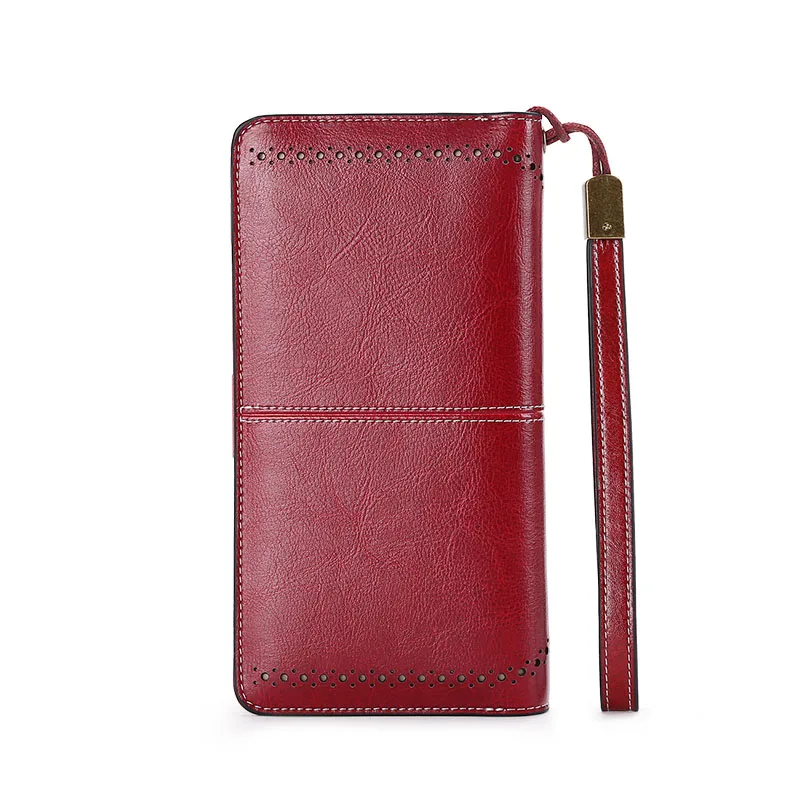 Hot Sale Women Clutch 2020 New Wallet Split Leather Female Long Zipper Purse Strap Coin For iPhone 8 | Багаж и сумки