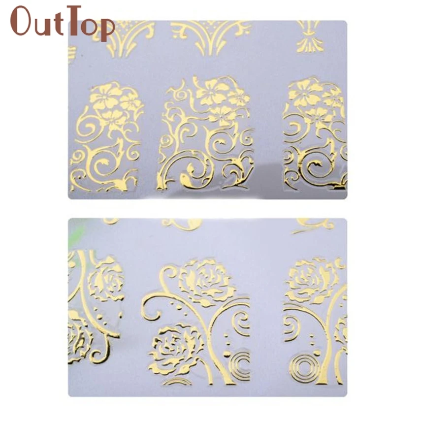 OutTop DIY Инструменты для украшения 108 шт 3D серебро/золото наклейки дизайна ногтей