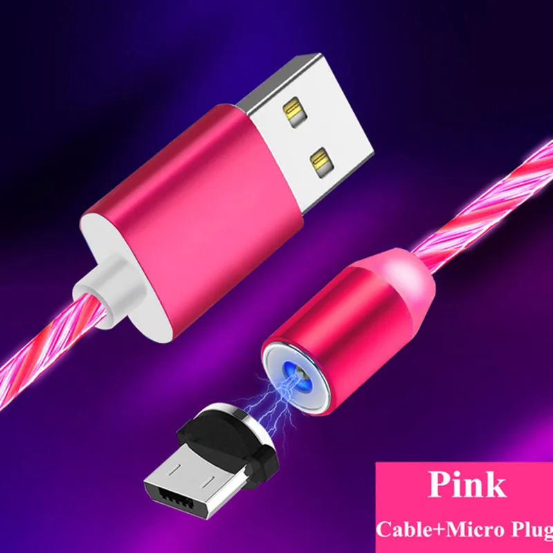 Магнитный светодиодный светильник кабель Магнит Micro USB кабель для быстрой Зарядное устройство для samsung galaxy S4 S6 S7edge A10E J7 J5 J3 Oppo A7 F7 R17