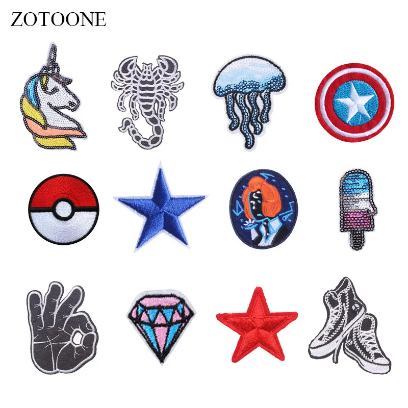 ZOTOONE Единорог блесток патчи бриллиантовые наклейки утюг на одежду термопечать