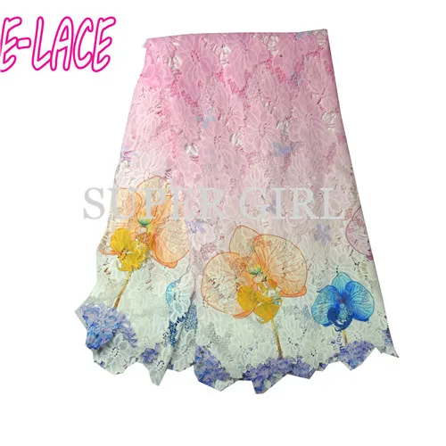 Высокое качество Африканский кружевной ткани для свадьбы 2017 полиэстер синий