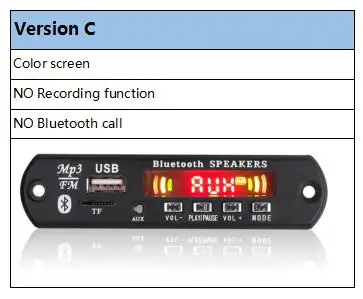 KEBIDU Bluetooth MP3 WMA декодер доска MP3-плеер с пультом дистанционного управления USB TF fm-радио модуль поддержка цветной экран запись звонков - Цвет: Color screen