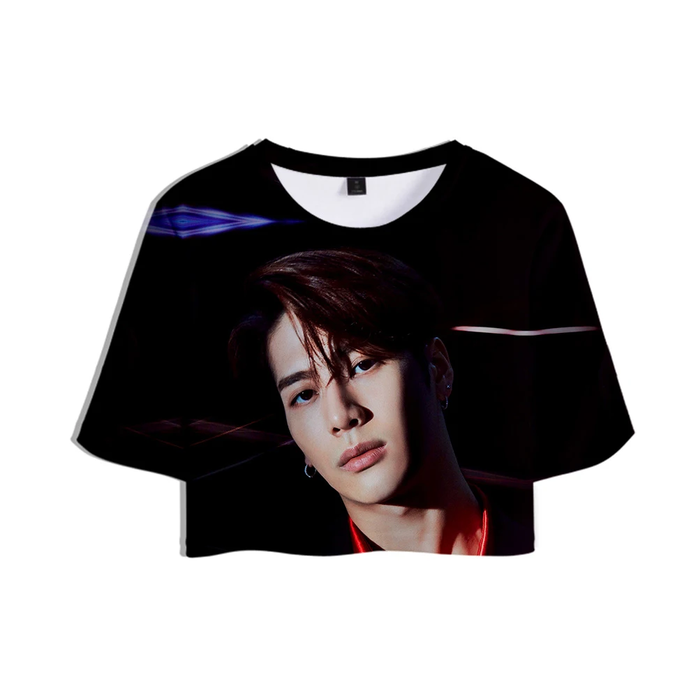 LUCKYFRIDAYF KPOP GOT7 Jackson новинка 2019 топы с 3d принтом для девушек короткая футболка