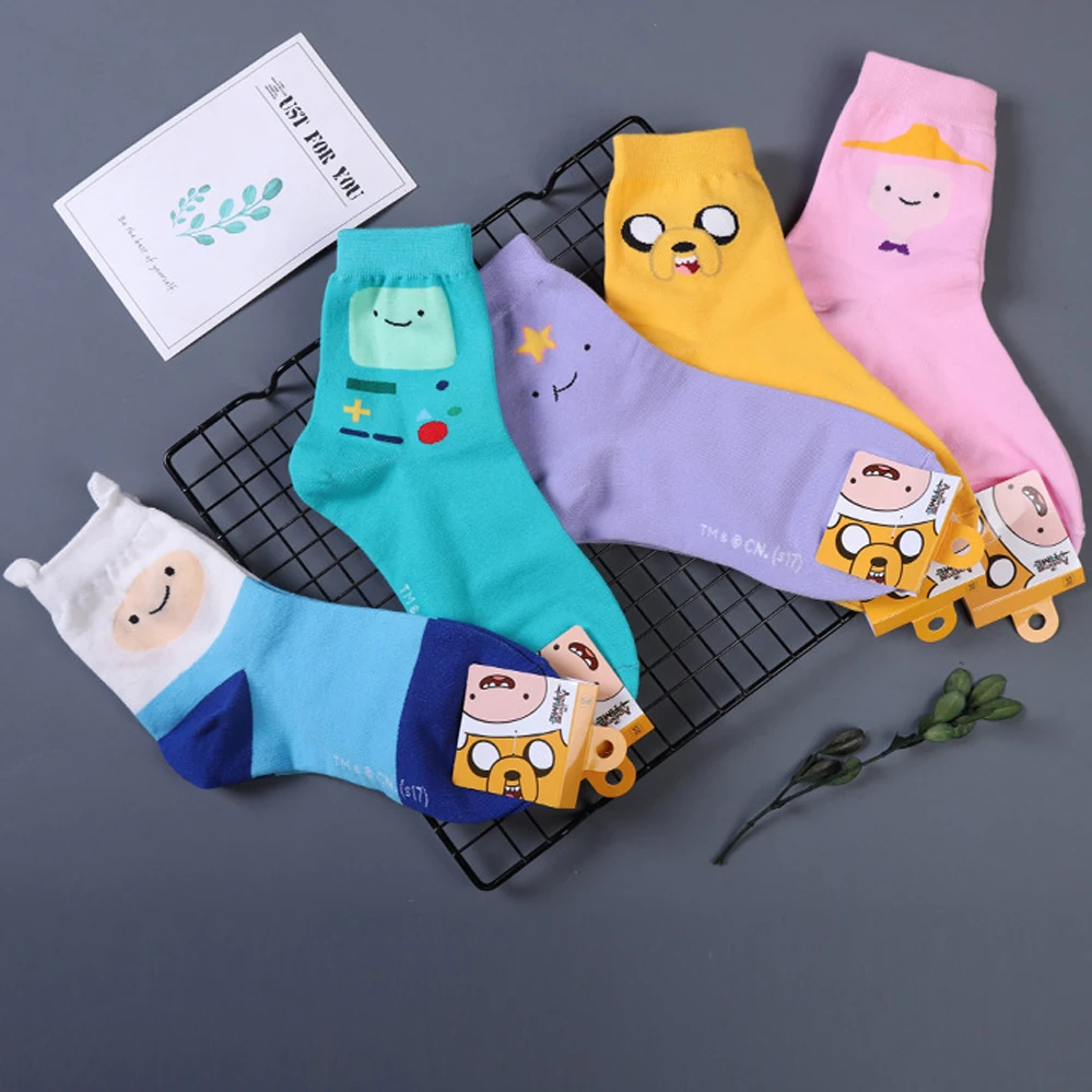 Аниме Adventure Time with Finn and Jake носки с рисунками Снежного короля из мультфильма Лампи
