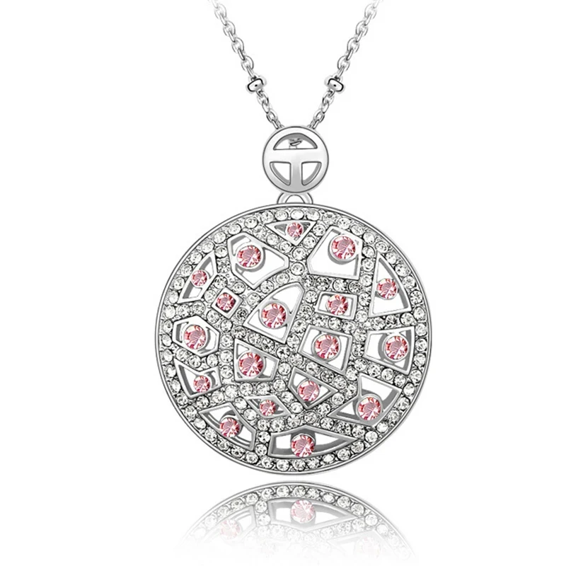 Женское Ожерелье с крупными круглыми кристаллами Swarovski SHDEDE подвески в винтажном