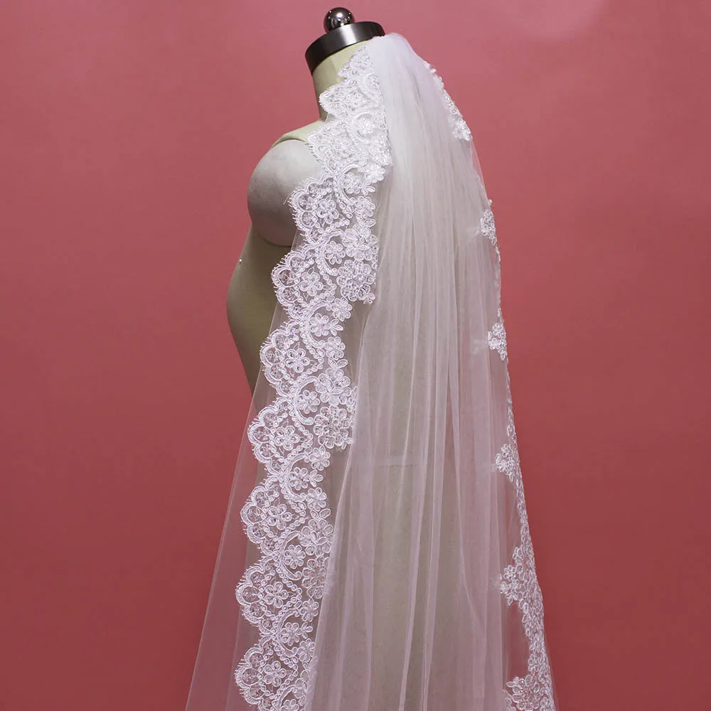 Кружевная фата с блестками 2 м однослойная из Мягкого Тюля гребнем | Свадьбы и