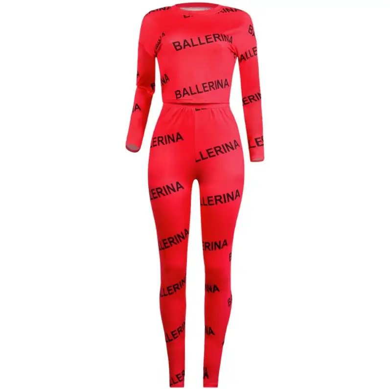 2018 длинный рукав зимний спортивный костюм женский комплект с круглым вырезом и