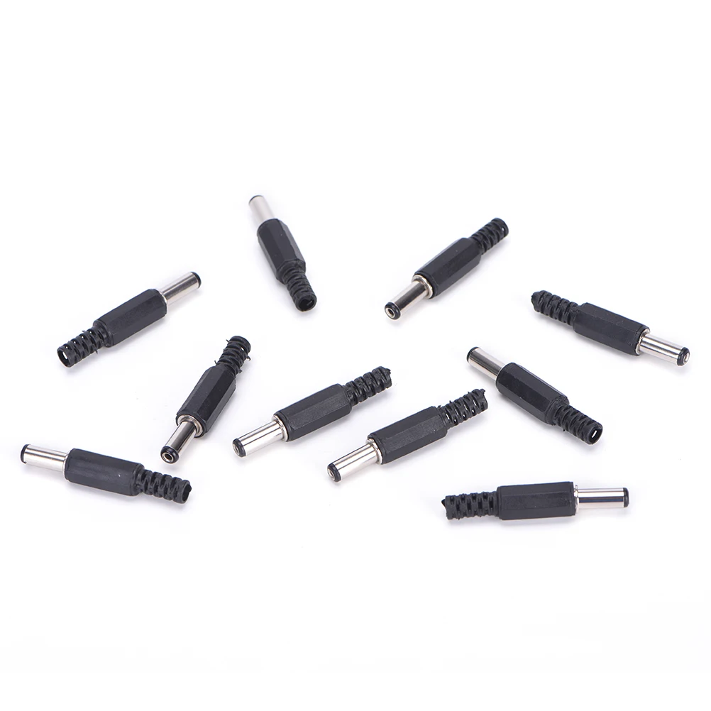 

10Pcs 2.1*5.5mm Black Plastic Cover Male DC Power Plug Jack Connector