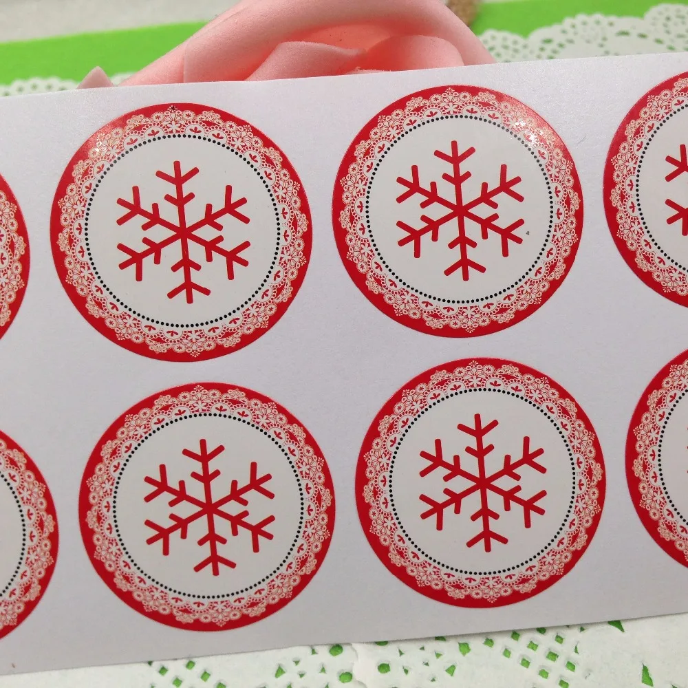 100 шт./лот 3 5x3 5 см стикер этикетки снежинки клейкие наклейки DIY для