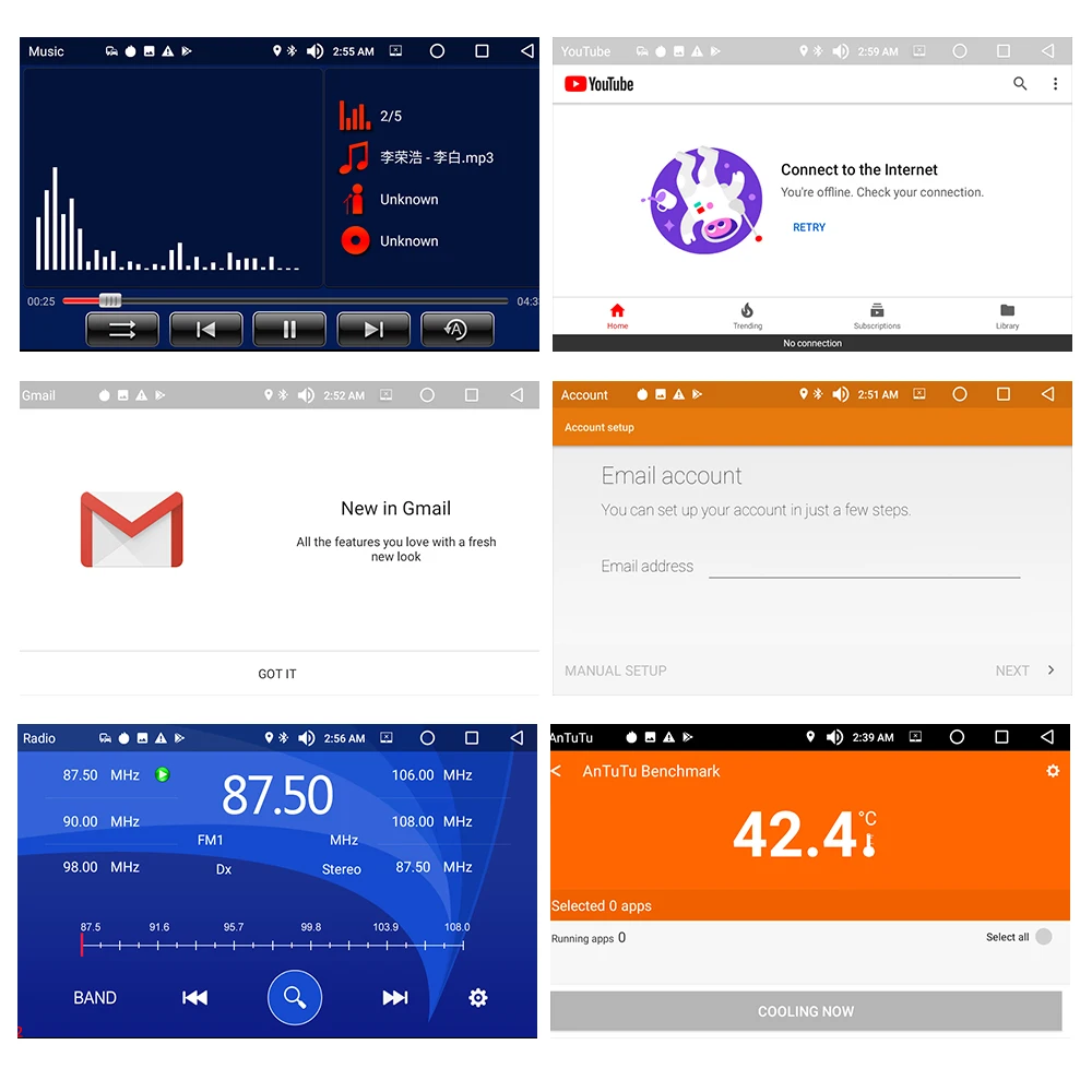 7 &quot2din Android 8 0 Восьмиядерный 4G + 32G автомобильный радиоприемник gps Bluetooth 4 1024x600