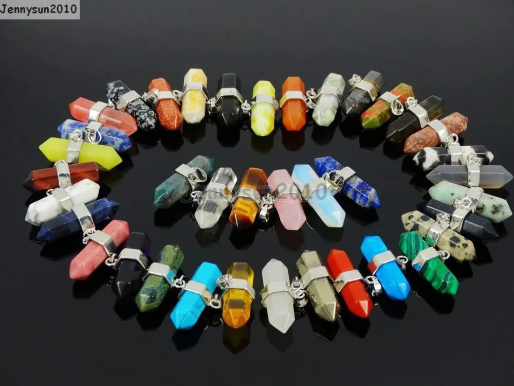 Натуральные Смешанные драгоценные камни горизонтальные шестигранные