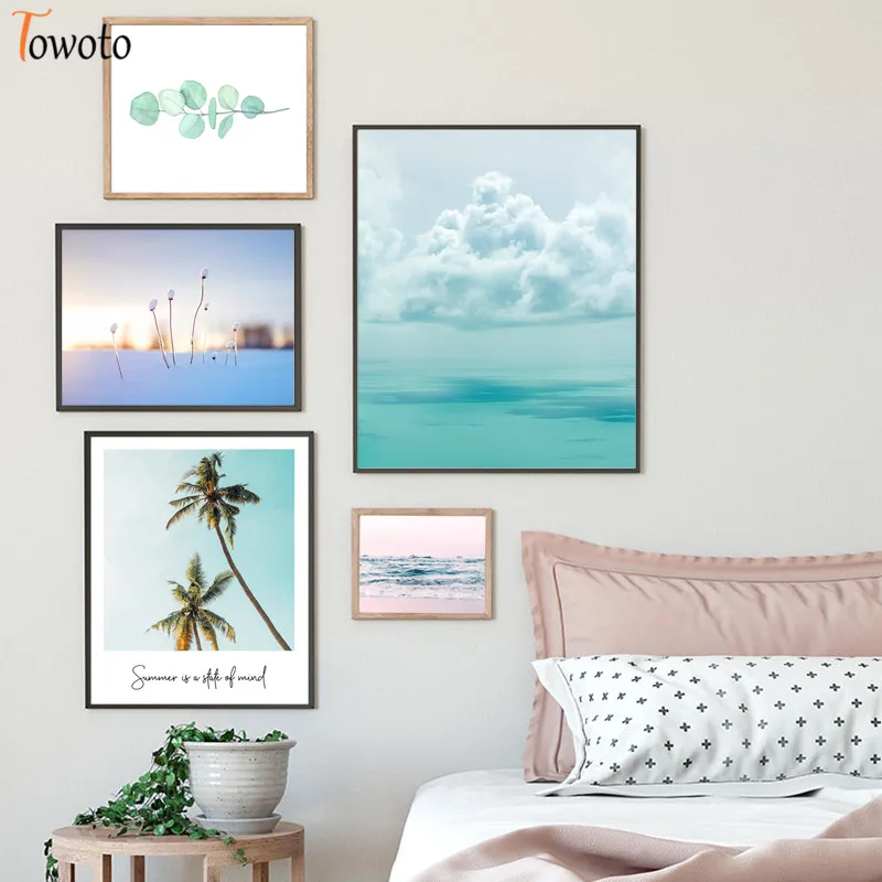 Калифорния искусственное прибрежное облако печать пальмовых листьев Розовое