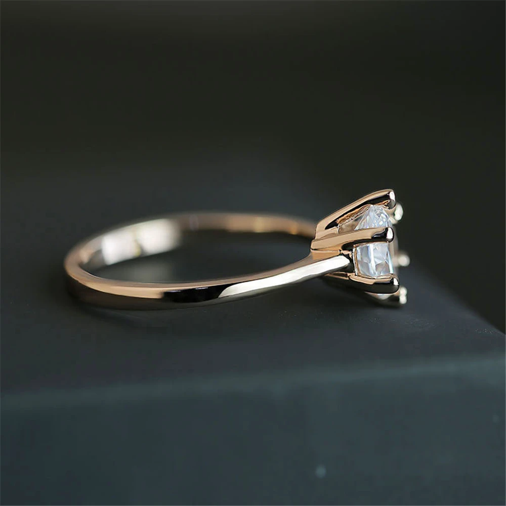 Ladies luxury classic single zircon ring exquisite workmanship gorgeous embellishment charming fashion engagement preferred | Украшения и