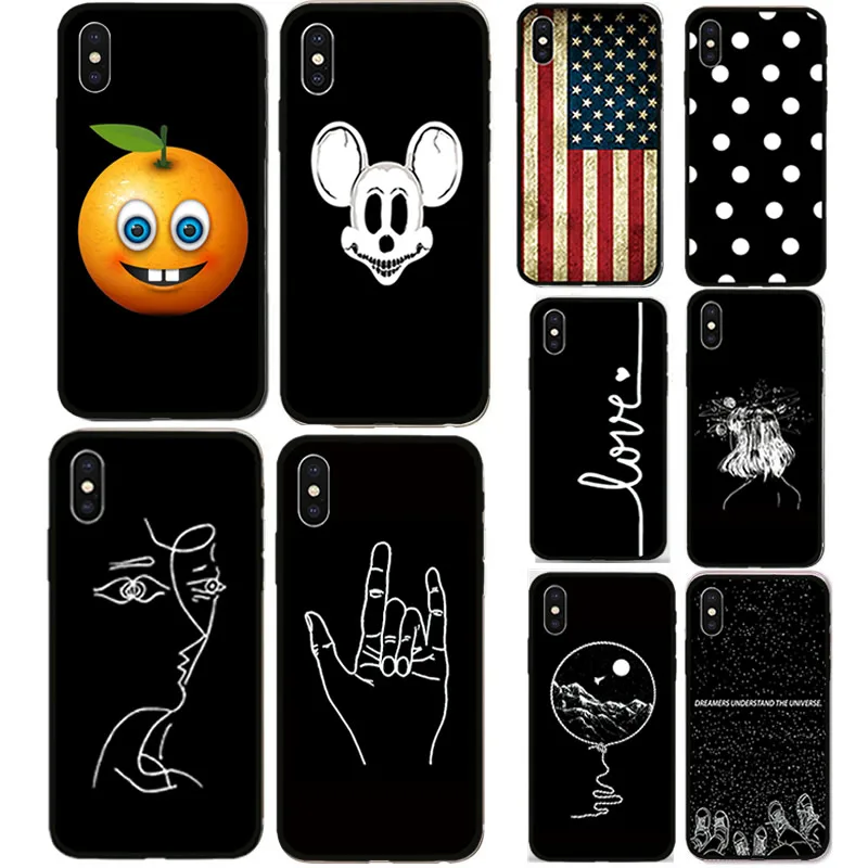 Черный ТПУ мягкий чехол для iPhone 5 5S SE 6 6s Plus 7 8Plus X Xs Max XR телефона Coque чехол-накладка