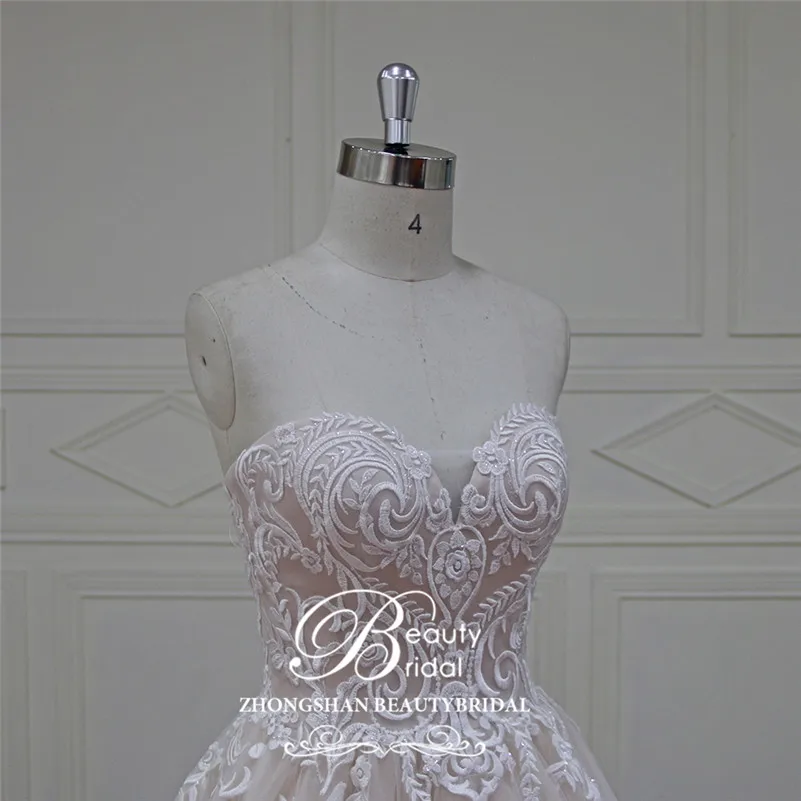 Роскошное Свадебное платье Beautybridal 100% реальные фотографии роскошное кружевное с