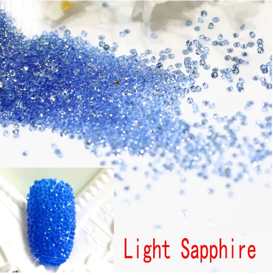 Light Sapphire Не стразы из кристаллов с горячей фиксацией 1,2 мм декор для ногтей с украшением в виде кристаллов AB стеклянные стразы камни с плоским низом DIY 3D гелевые Драгоценности для ногтей - Цвет: Light Sapphire
