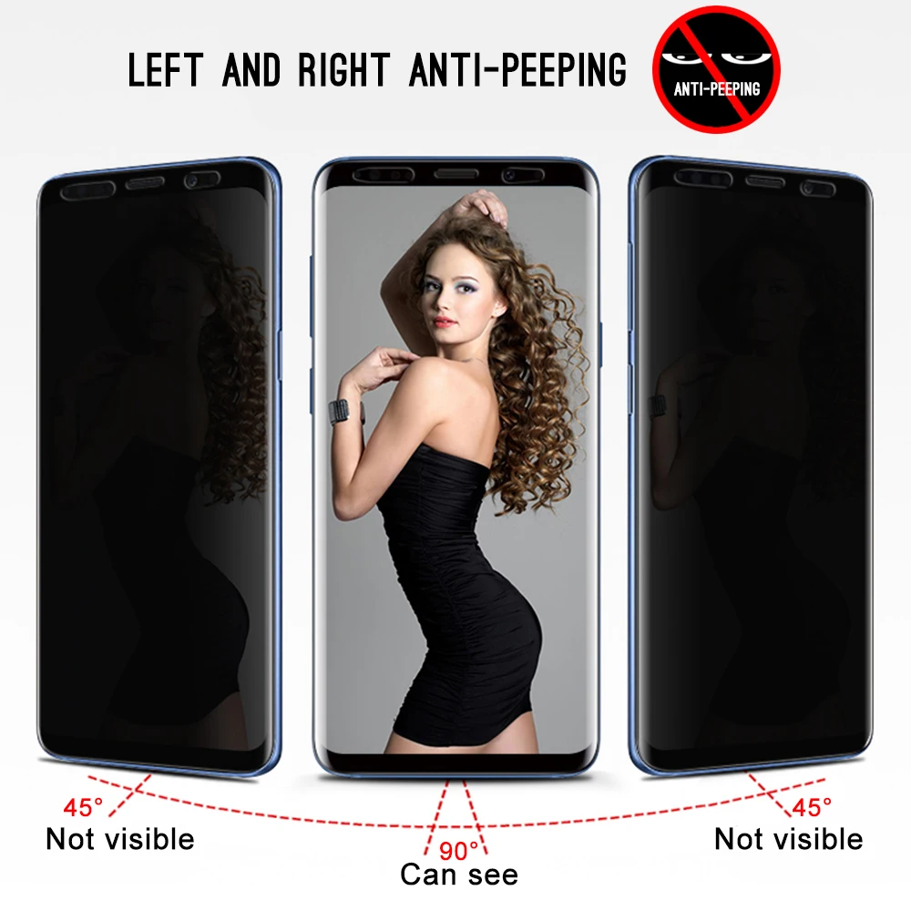 Изогнутое антибликовое закаленное 3d стекло для Samsung Galaxy S9 S8 Plus Note 9 8|Защитные