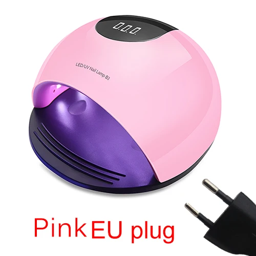 Pink EU plug 80 Вт высокомощная ультрафиолетовая лампа, быстросохнущая Сушилка для ногтей с таймером и датчиком, гель-светильник для лечения всех видов лака для ногтей - Цвет: Pink EU plug