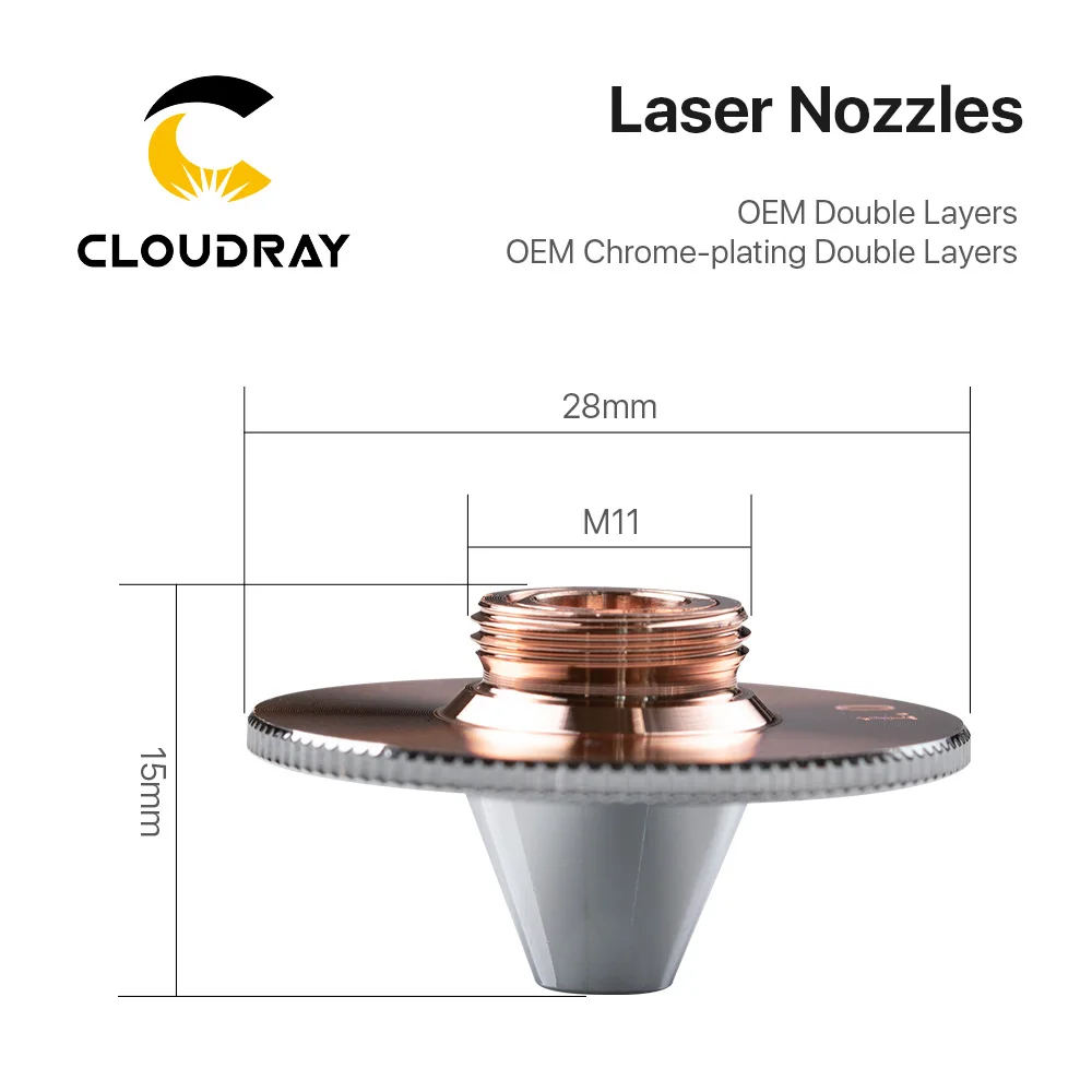 Cloudray Precitec выпуклые лазерные насадки однослойные хромированные двухслойные s Калибр 0,8-4,0 D28 H11 H15 M11 для режущей головки